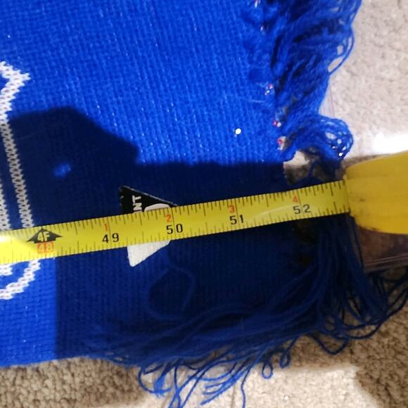 Vintage Binghamton Rangers Blue, Red and White Scarf w/Tasseled Ends 51 1/2" - Picture 6 of 6